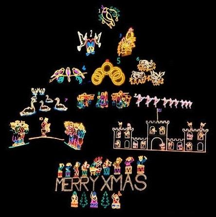 Angarrack Christmas Lights Tree Twelve Days of Christmas